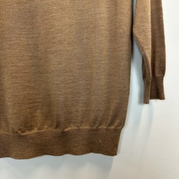 J.Crew Merino Wool Crew Neck Sweater Medium Tan Brown - Picture 11 of 13